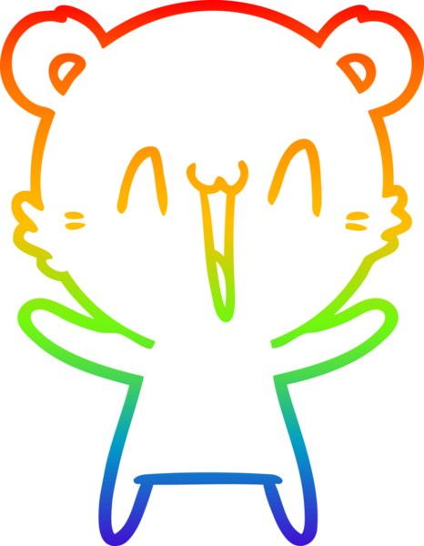 gökkuşağı gradyanı çizimi bir insan tarafından çizilmiş mutlu ayı karikatürü