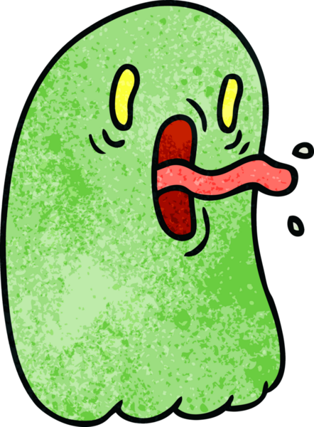 Bir insan tarafından çizilmiş kawai korkunç hayaletinin serbest çizimi.