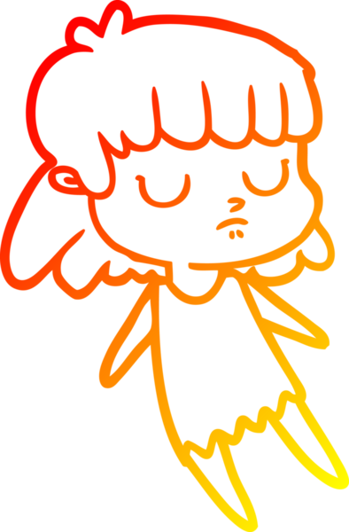 Bir insan tarafından çizilmiş bir çizgi film karakterinin sıcak çizgi çizimi