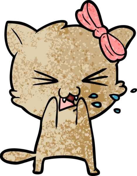 Bir insan tarafından çizilmiş çizgi film kedisi.