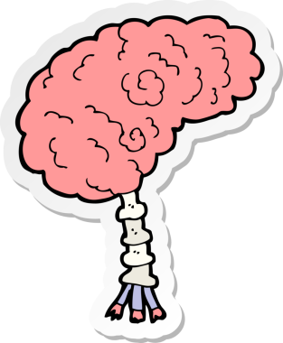 Bir insan tarafından çizilmiş karikatür beyninin çıkartması.