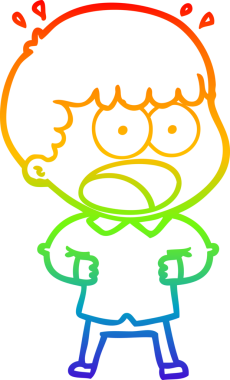 gökkuşağı gradyanı çizimi bir insan tarafından çizilmiş şok bir adam