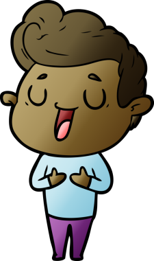 Bir insan tarafından çizilmiş mutlu çizgi film adamı.