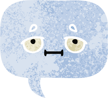 Bir insan tarafından çizilmiş bir konuşma baloncuğunun retro çizim tarzı karikatürü