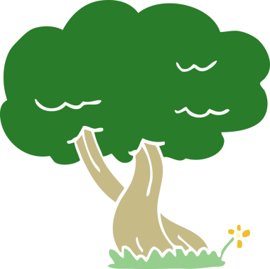 Bir insan tarafından çizilmiş karalama ağacı.