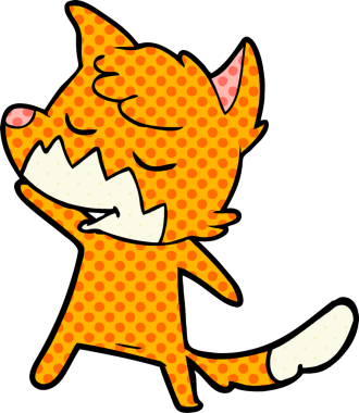 Bir insan tarafından çizilmiş dost canlısı çizgi film tilkisi