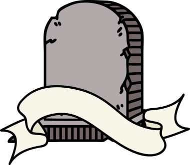 Bir insan tarafından çizilmiş mezar taşı dövmeli.