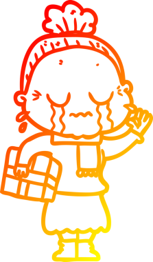 Bir insan tarafından çizilmiş, ağlayan bir karikatür çizimi.