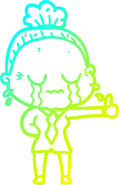 Bir insan tarafından çizilmiş ağlayan yaşlı bir karikatür çizimi.