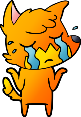 Bir insan tarafından çizilmiş tilki çizgi film karakteri