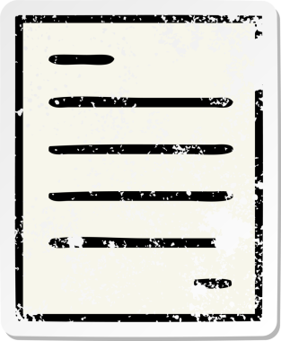 Bir insan tarafından çizilmiş sevimli bir karikatür kağıdının sıkıntılı çıkartması.