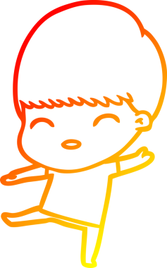 Bir insan tarafından çizilmiş mutlu çizgi film çocuğu çizimi.