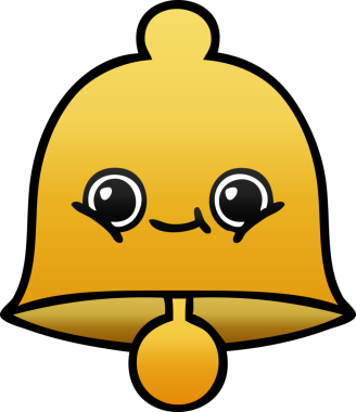 bir insan tarafından çizilmiş bir çanın gölgelenmiş karikatürü