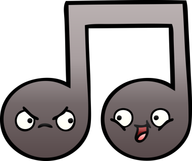 Bir insan tarafından çizilmiş bir notanın gölgelenmiş karikatürü