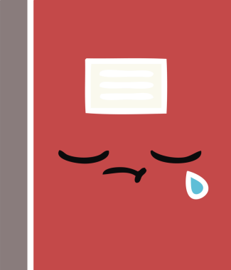 Bir insan tarafından çizilmiş düz renkli bir defter çizimi