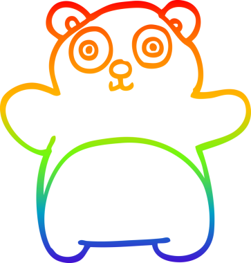 gökkuşağı gradyan çizgi çizimi bir insan tarafından çizilmiş oyuncak ayı