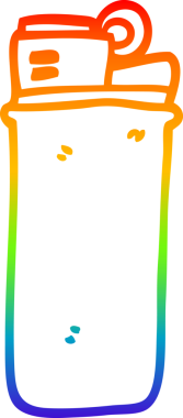 gökkuşağı gradyan çizgi çizimi bir insan tarafından çizilmiş tek kullanımlık bir çakmak