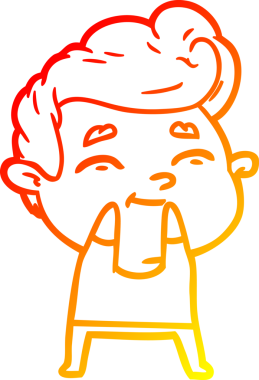 Bir insan tarafından çizilmiş mutlu bir çizgi film karakteri çizimi.