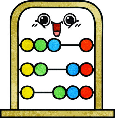 Bir insan tarafından çizilmiş abaküsün retro grunge desen karikatürü.