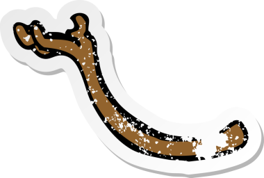 Bir insan tarafından çizilmiş bir karikatür kolunun gerilimli çıkartması.