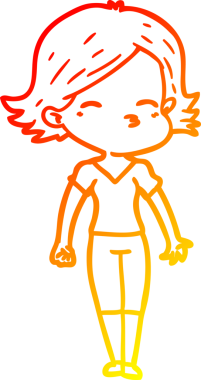 Bir insan tarafından çizilmiş bir karikatür kadın çizimi