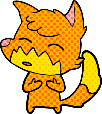 bir insan tarafından çizilmiş tilki çizgi filmi