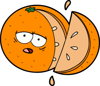 Bir insan tarafından çizilmiş turuncu çizgi film.