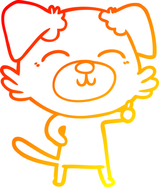 Bir insan tarafından çizilmiş çizgi film köpeğinin sıcak çizgi çizimi