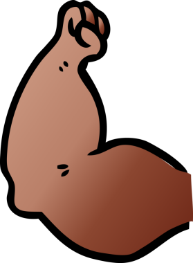 bir insan tarafından çizilmiş güçlü bir kol.