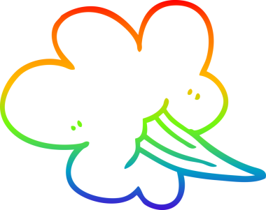 Bir insan tarafından çizilmiş gökkuşağı gradyanı çizimi