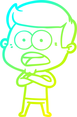 Bir insan tarafından çizilen bir karikatürün soğuk gradyan çizimi.