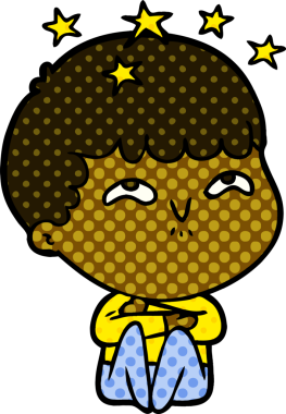 çizgi film bir insan tarafından çizilmiş hayret verici çocuk.