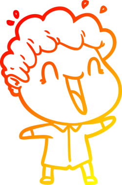 Bir insan tarafından çizilmiş mutlu bir adamın çizgi çizimi.