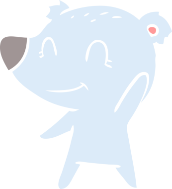 Dost canlısı ayı düz renkli çizgi film bir insan tarafından çizildi