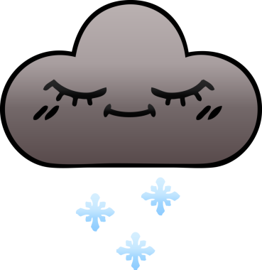 Bir insan tarafından çizilen kar bulutunun gölgeli karikatürü