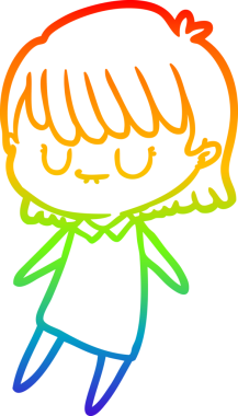 gökkuşağı gradyan çizimi bir insan tarafından çizilmiş bir karikatür kadın