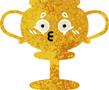 Bir insan tarafından çizilmiş bir kupanın retro illüstrasyon tarzı karikatürü