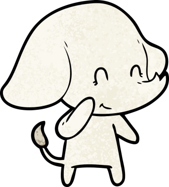 Bir insan tarafından çizilmiş şirin bir fil.