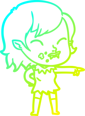 Bir insan tarafından çizilmiş yanağında kan olan vampir bir kızın çizdiği soğuk çizgi.