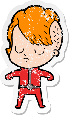 Bir insan tarafından çizilmiş karikatür bir kadının sıkıntılı çıkartması.