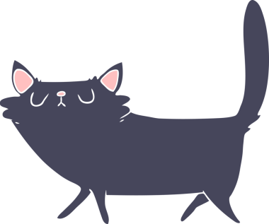 Bir insan tarafından çizilmiş düz renkli çizgi film karakteri.