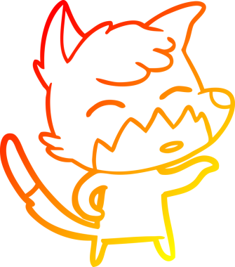 Bir insan tarafından çizilmiş bir tilkinin sıcak çizgi çizimi