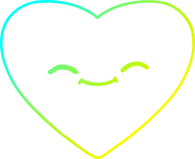 Bir insan tarafından çizilmiş mutlu bir aşk kalbinin soğuk çizgi çizimi.