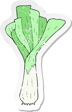 Bir insan tarafından çizilmiş pırasa çizgi filmin gerilimli yapıştırması.