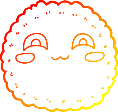 Bir insan tarafından çizilmiş bir bisküvinin sıcak çizgi çizimi