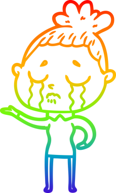 Bir insan tarafından çizilmiş ağlayan bir karikatür çizimi.