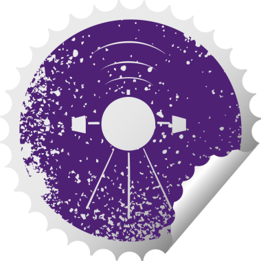 Bir insan tarafından çizilmiş bir uydunun dairesel kabuk soyma etiketi.
