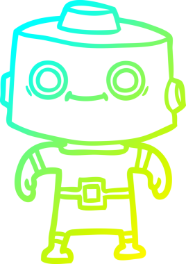 Bir insan tarafından çizilmiş soğuk gradyan robot çizimi