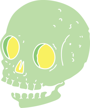 Bir insan tarafından çizilmiş tuhaf bir kafatası.