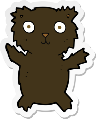 Bir insan tarafından çizilmiş karikatür kara ayısının çıkartması.